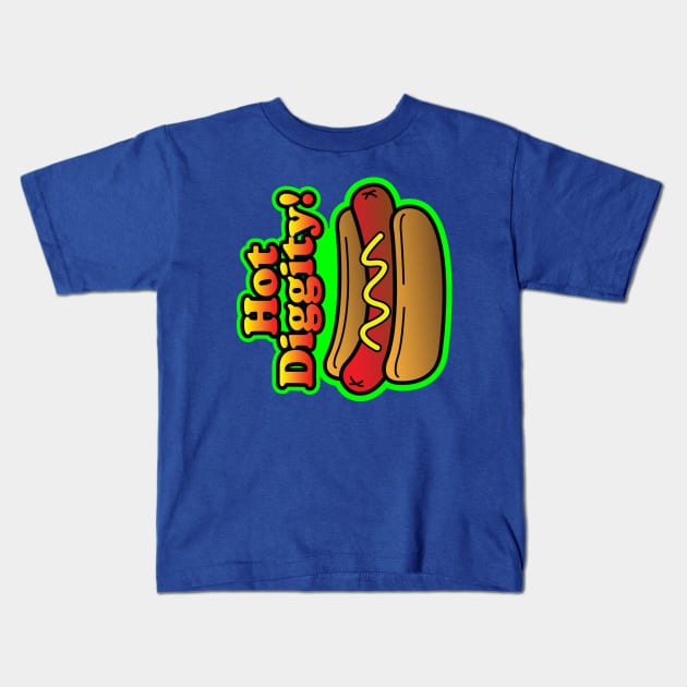 Hot Diggity! Kids T-Shirt by OrneryDevilDesign